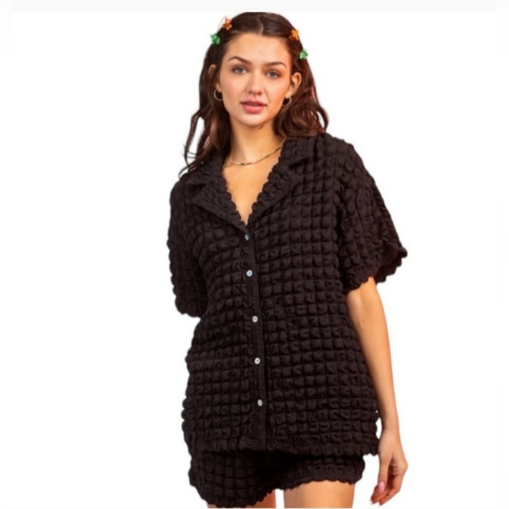 Women's Black Quilted Puffy 3-D Set Size M Will Fit L/XL Also